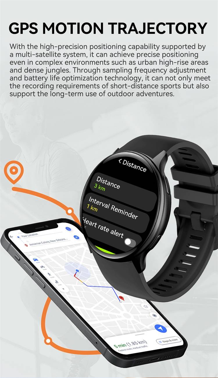 Valdus VG53 Pro Smartwatch 3ATM Waterproof GPS SOS Health Monitoring & Bluetooth Calls