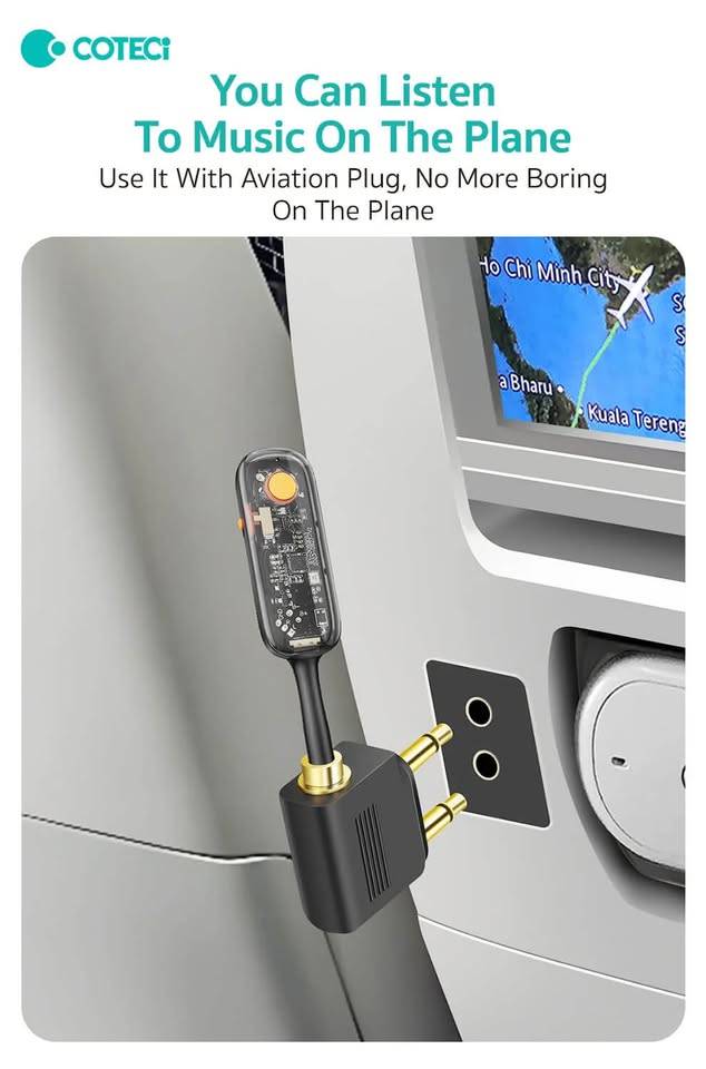 COTECi MS-012 Aviation Bluetooth Audio Transmitter & Receiver 3.5mm Converter