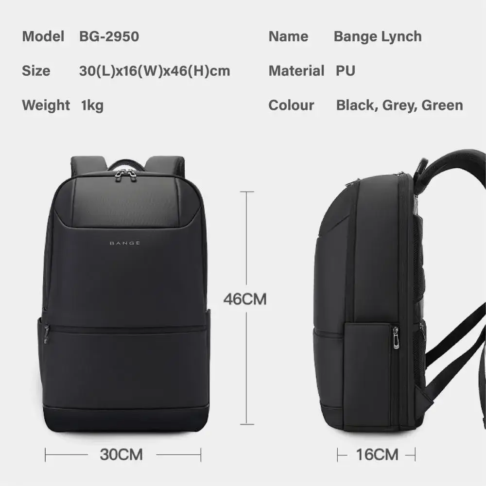 BANGE BG-2950 15.6″ Laptop Backpack Large-Capacity Business & Travel Bag