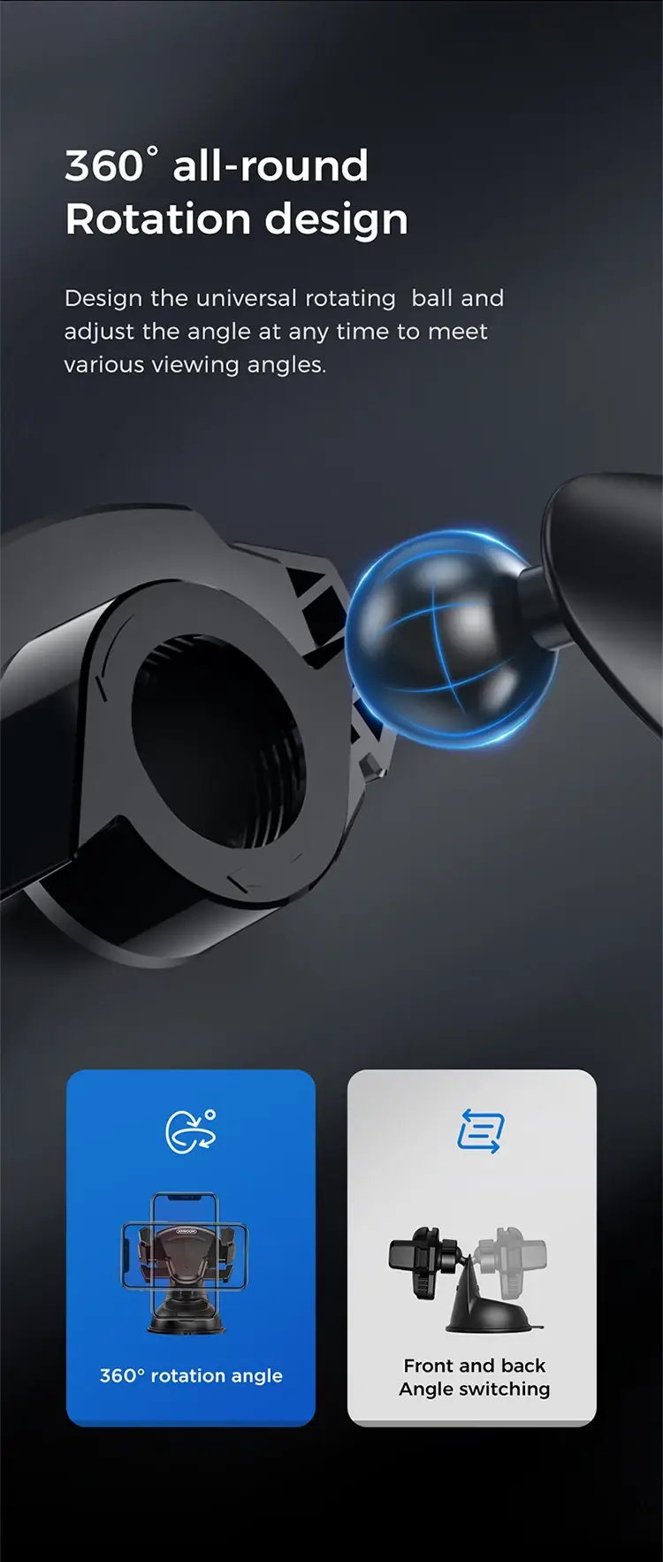 Joyroom JR-OK2 Suction Cup Car Mount Holder for Mobile Phones