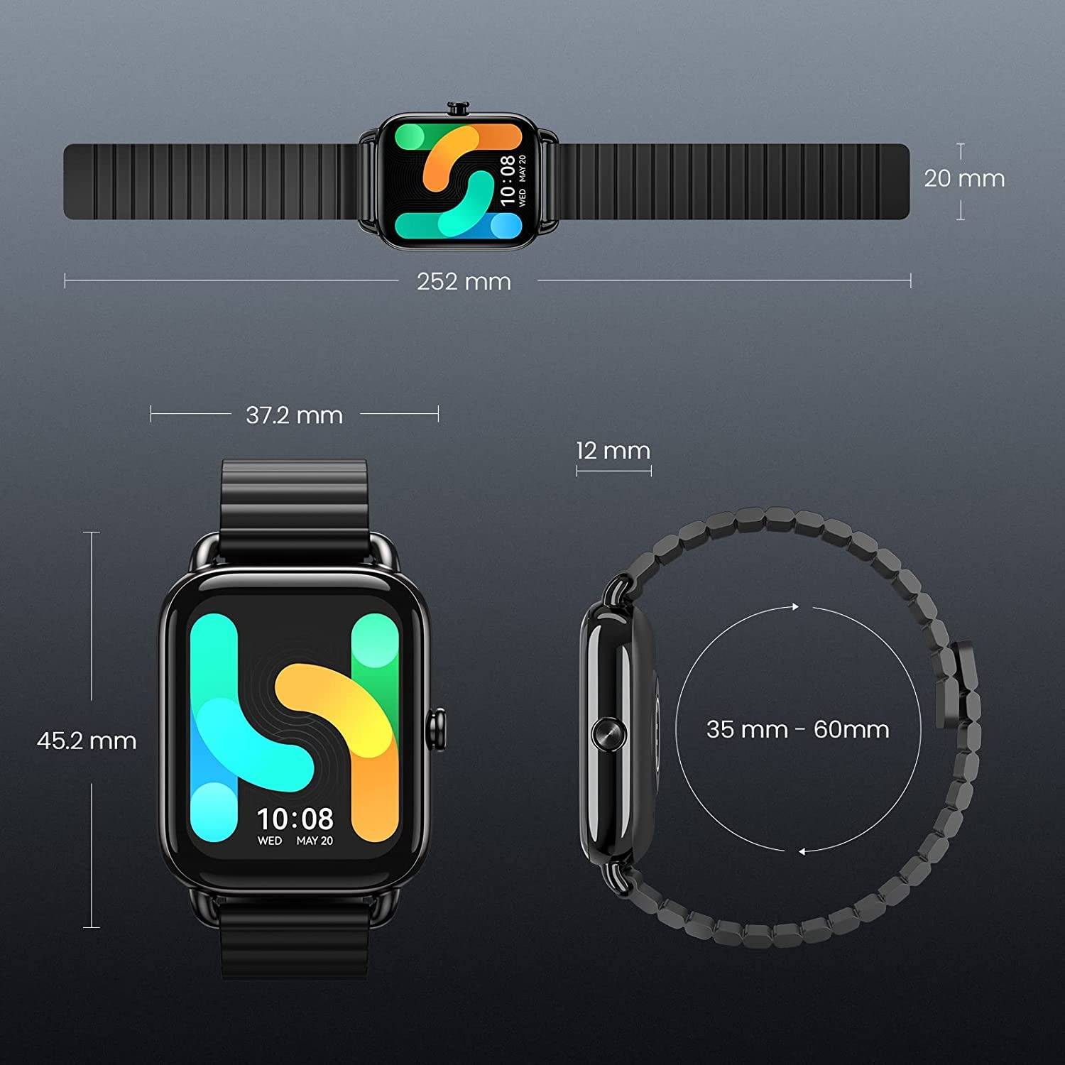 Haylou RS4 Plus AMOLED Display Smart Watch with SpO2 Heart Rate & Fitness Tracking