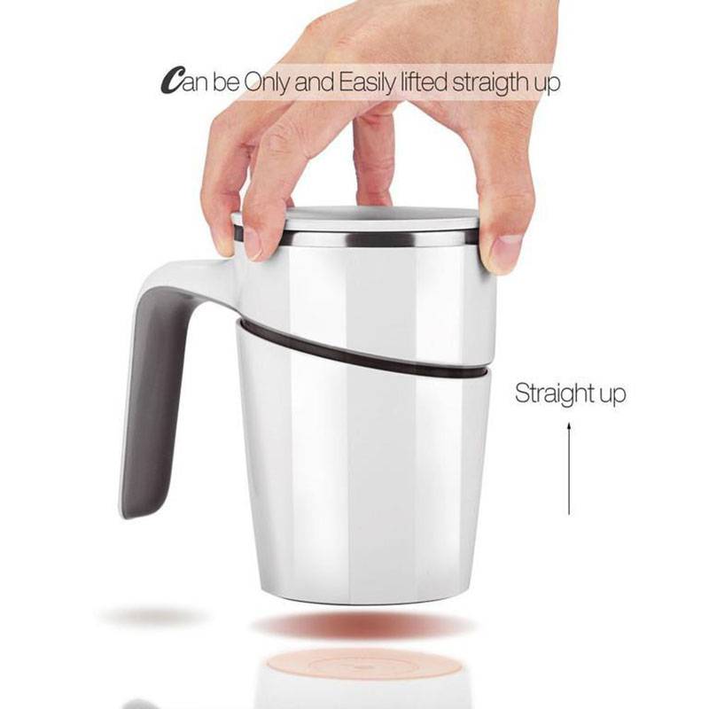 ARTIART Grace 470ml Stainless Steel Spill-Proof Suction Mug with Flip-Top Lid