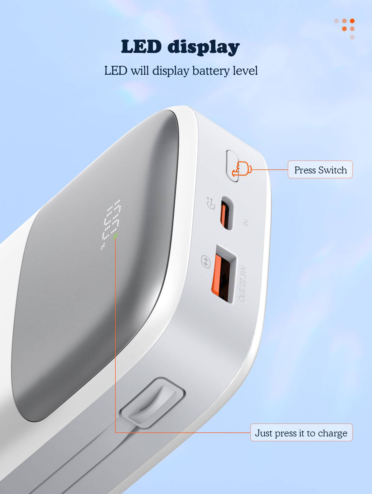 LDNIO PQ20 20000mAh 22.5W Fast Charging Ultra-High Capacity Power Bank