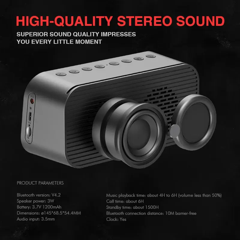 HAVIT M3 Wireless Bluetooth Speaker with Alarm Clock Radio