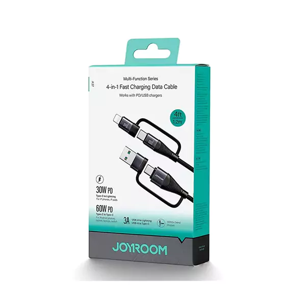 JOYROOM SA37-2T2 60W 4-in-1 Fast Charging & Data Cable 1.2 Meter