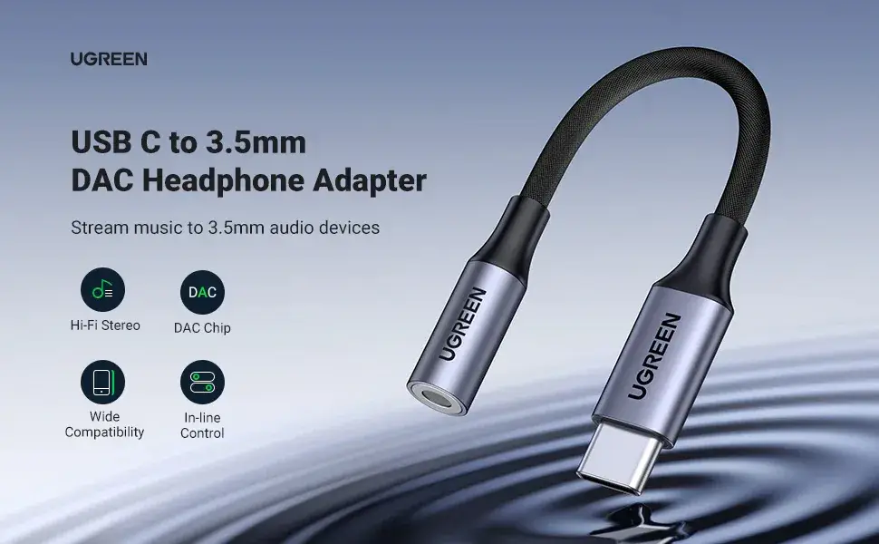 UGREEN AV161 USB-C to 3.5mm Headphone Adapter with DAC Chip 80154