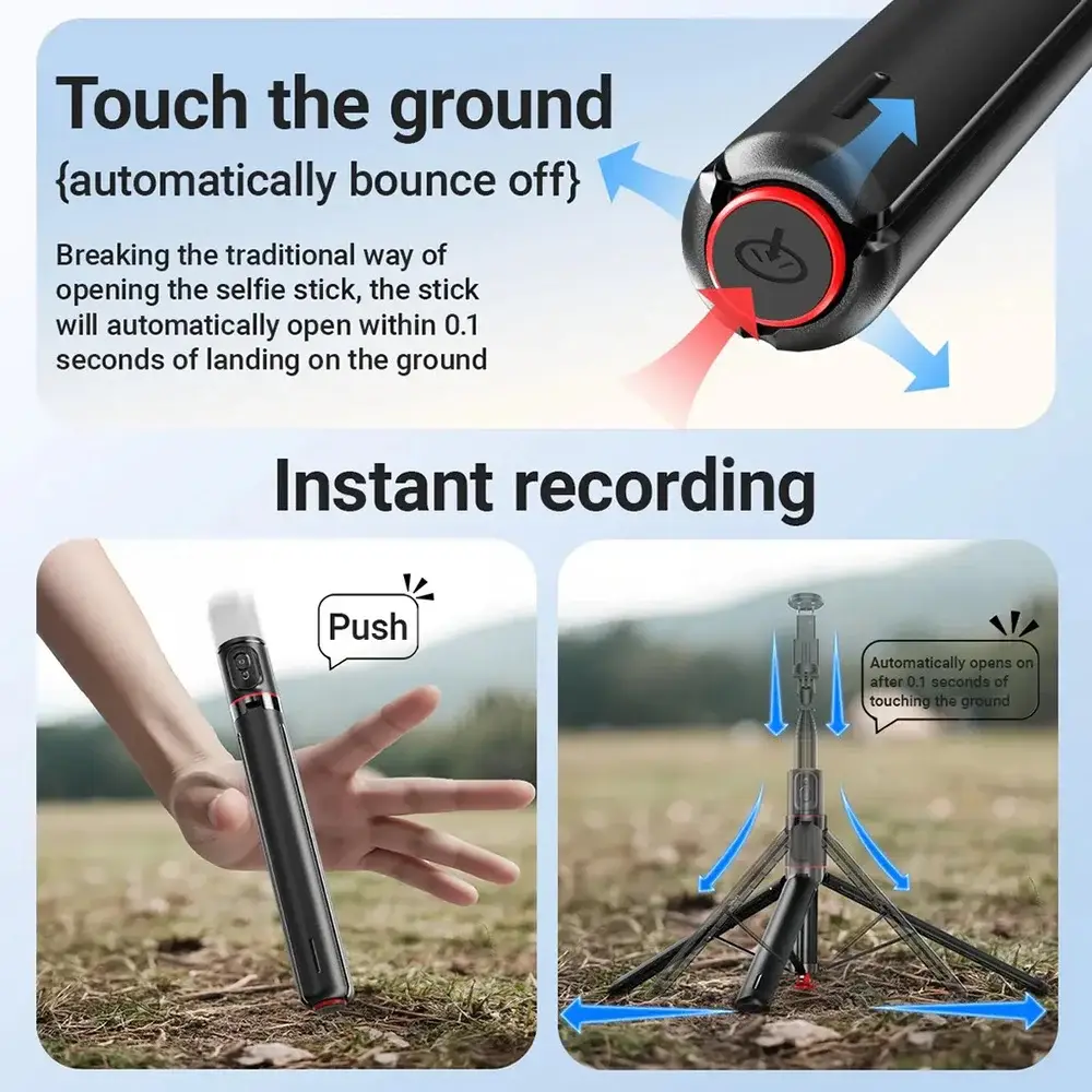 AceFast E31 Wireless Selfie Stick with Automatic Tripod