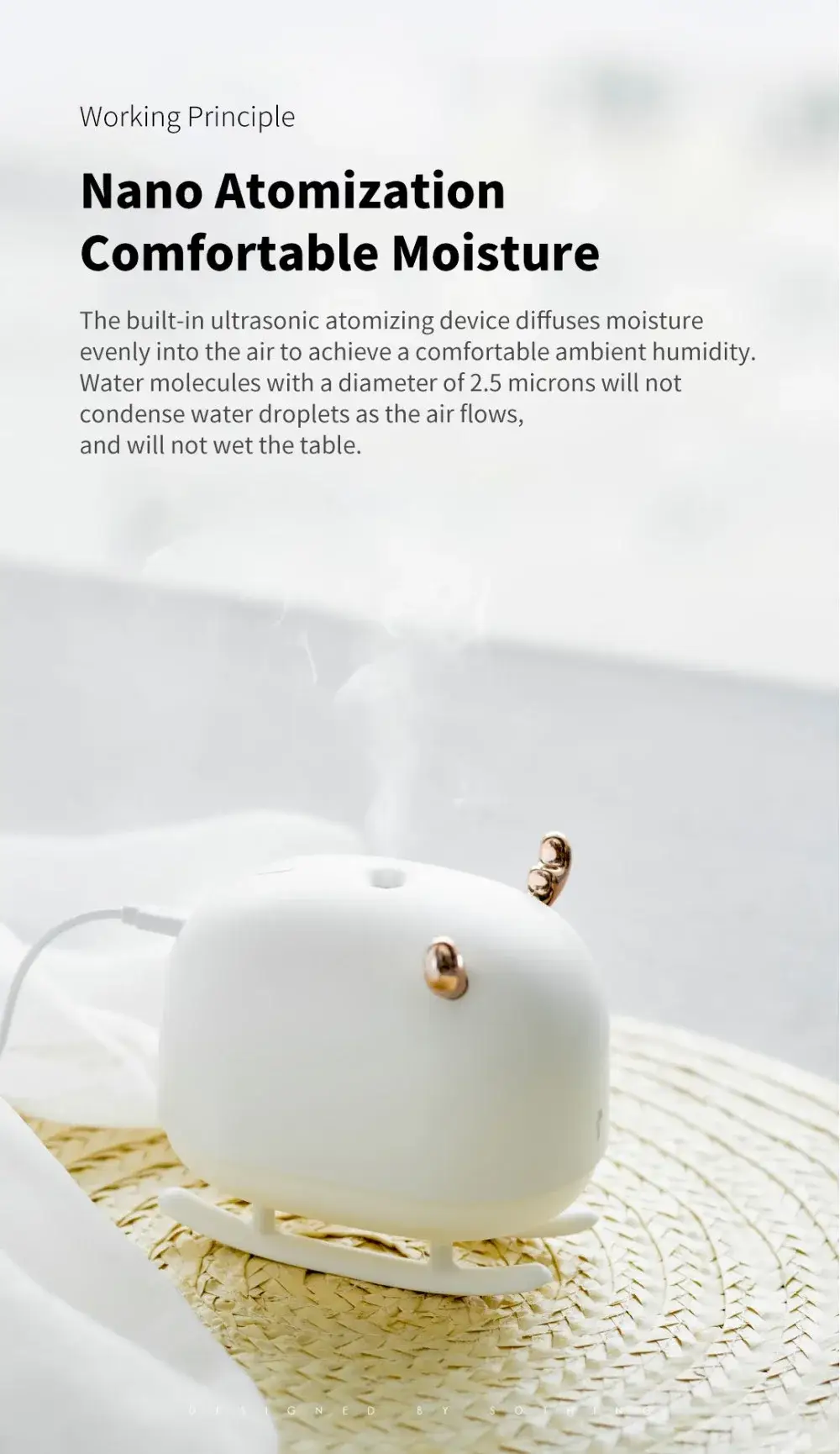 Xiaomi Mijia SOTHING DSHJ-H-009 260ml Deer-Shaped Ultrasonic Humidifier