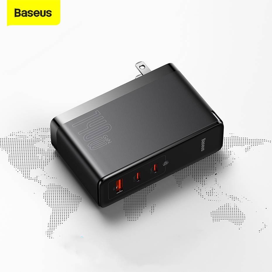 BASEUS GaN5 Pro 140W Fast Charger 2 Type-C & 1 USB Ports CN Plug Charging Adapter