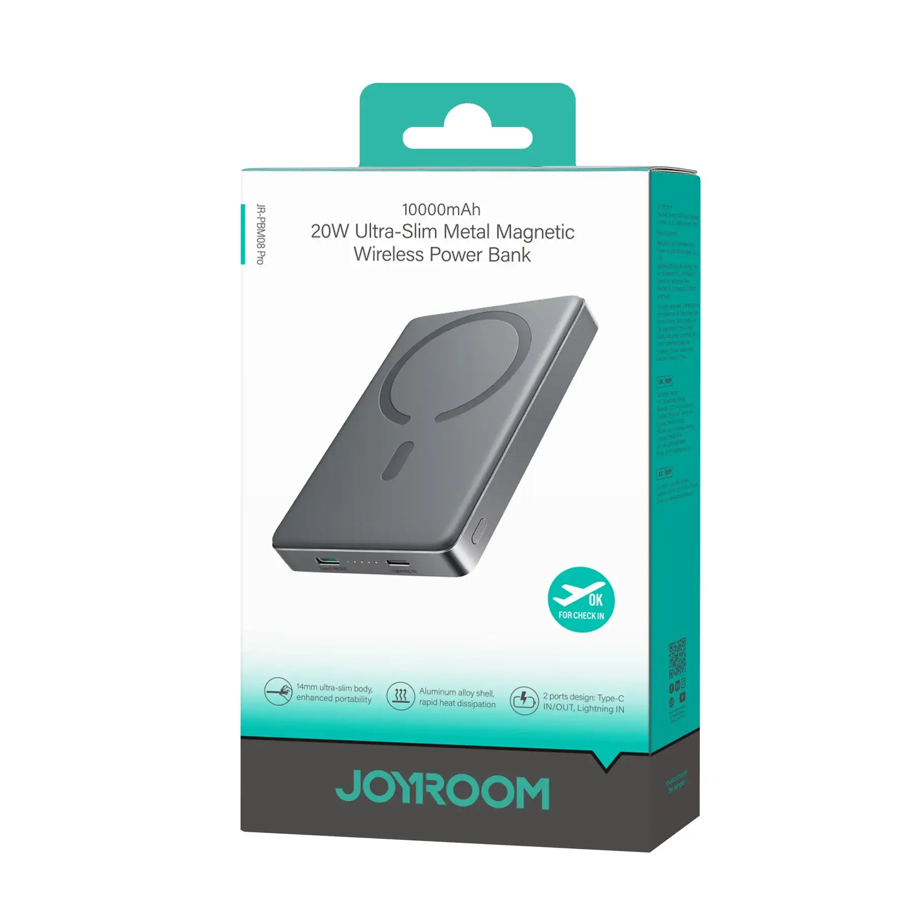 JOYROOM JR-PBM08 Pro Magnetic Wireless Power Bank 20W Fast Charging 10,000mAh