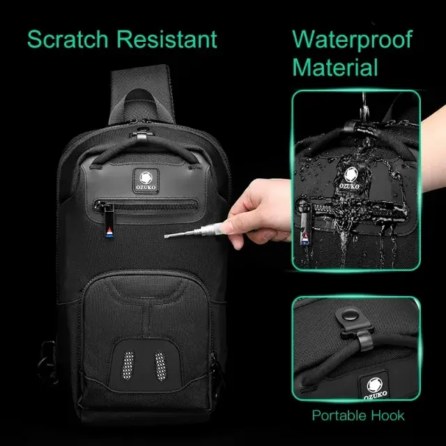 Ozuko 9420 Men's Mini Anti-Theft Sling Bag Nylon Crossbody Chest & Phone Shoulder Bag