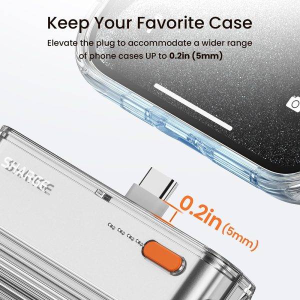 SHARGE Flow Mini 5000mAh Power Bank with Built-in Cable (Lightning & Type-C)