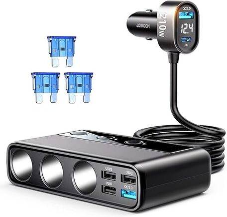 JOYROOM JR-CL06 9-in-1 210W Car Charger Adapter with PD/QC 3.0