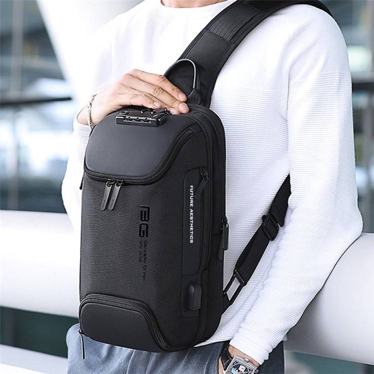 BANGE BG-7082 Anti-theft TSA Lock Crossbody Bag with External USB Port