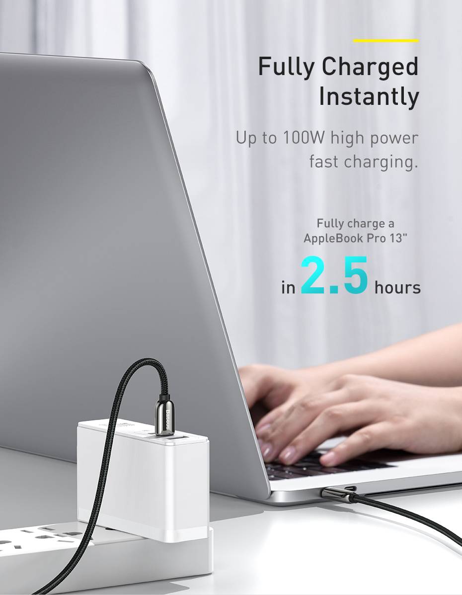 BASEUS Display Fast Charging 100W Data Cable Type-C to Type-C – 1M