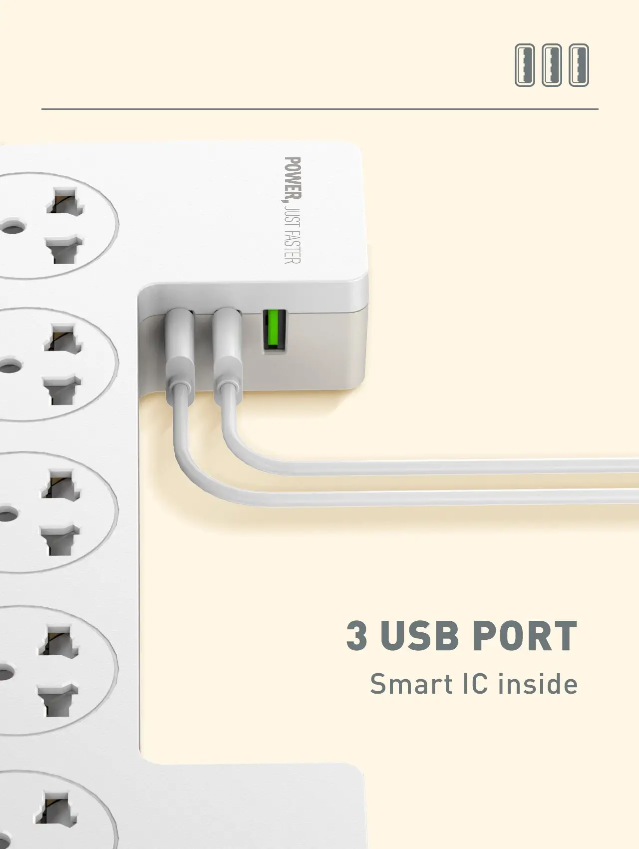 LDNIO SC5309 Power Strip Quick Charge Smart Home Power Universal Power Adapter With 5 Socket 3 USB Charging Port 2m Cable