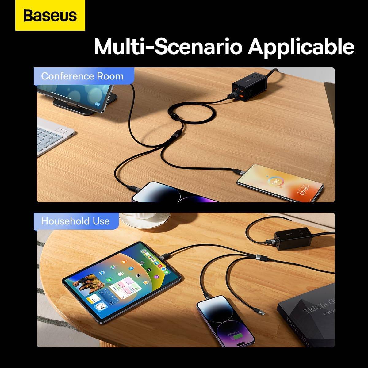 Baseus StarSpeed Series 3-in-1 USB Cable USB-C + Micro-USB + Lightning 3.5A Fast Charging 1.2m