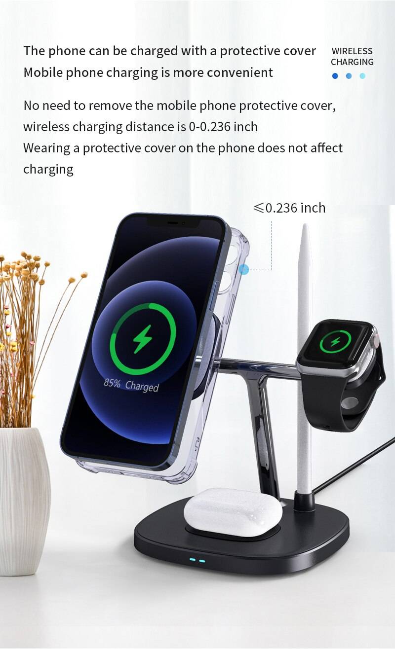 WiWU Power Air 4 in 1 Qi Magnetic 15W Wireless Charger