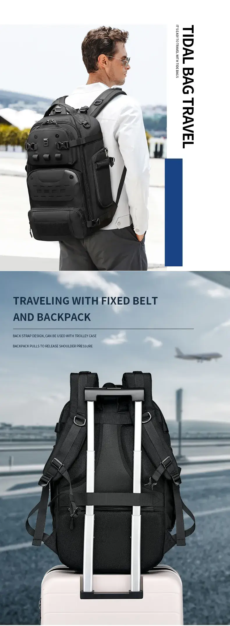 Ozuko 9590 Multifunctional Waterproof Anti-Theft Travel Backpack