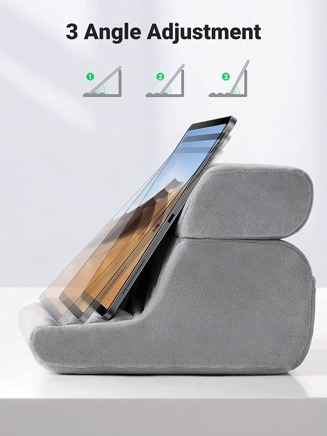 UGREEN Adjustable Tablet Pillow Stand with 3 Viewing Angles for iPad & Tablets