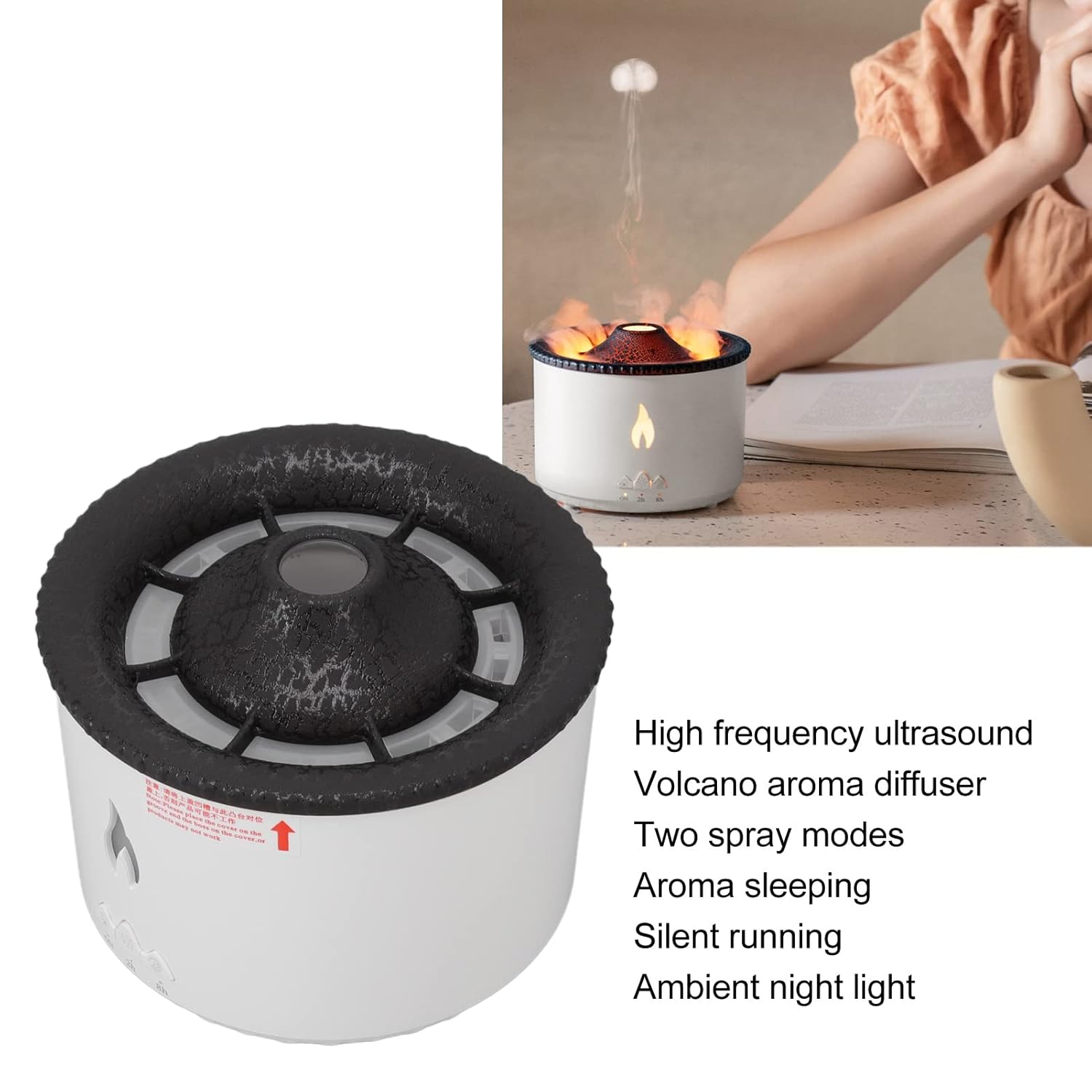 Volcanic Aroma Diffuser Air Humidifier Portable 360ml Usb Night Light Sprayer