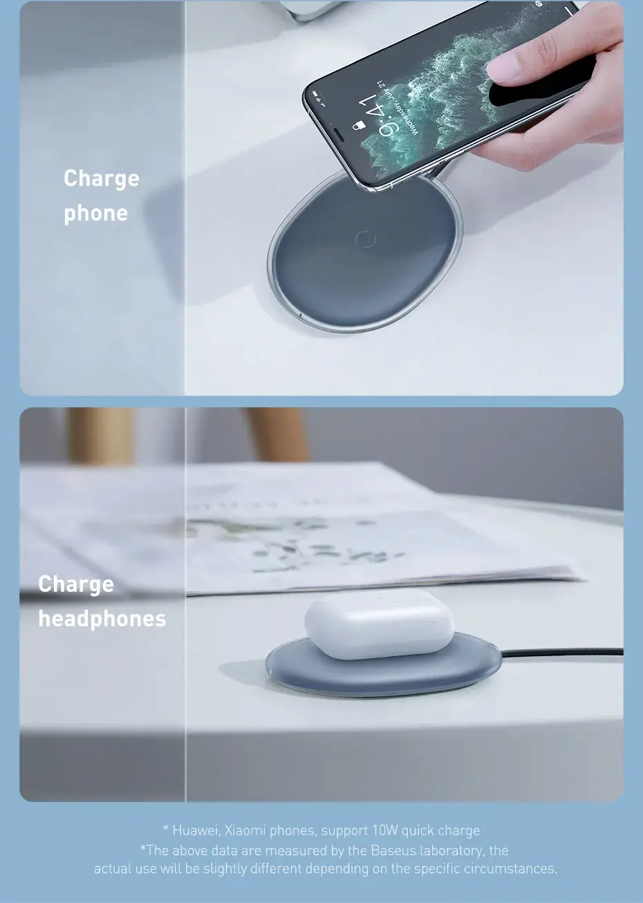 Baseus Jelly BS-W510 15W Fast Wireless Charger Qi-Certified Slim Charging Pad