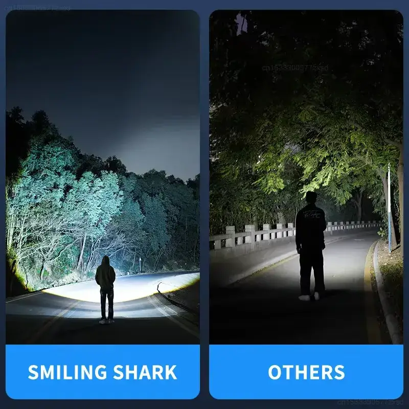Smiling Shark SD-1018A High-Power Outdoor Flashlight with Side Floodlight