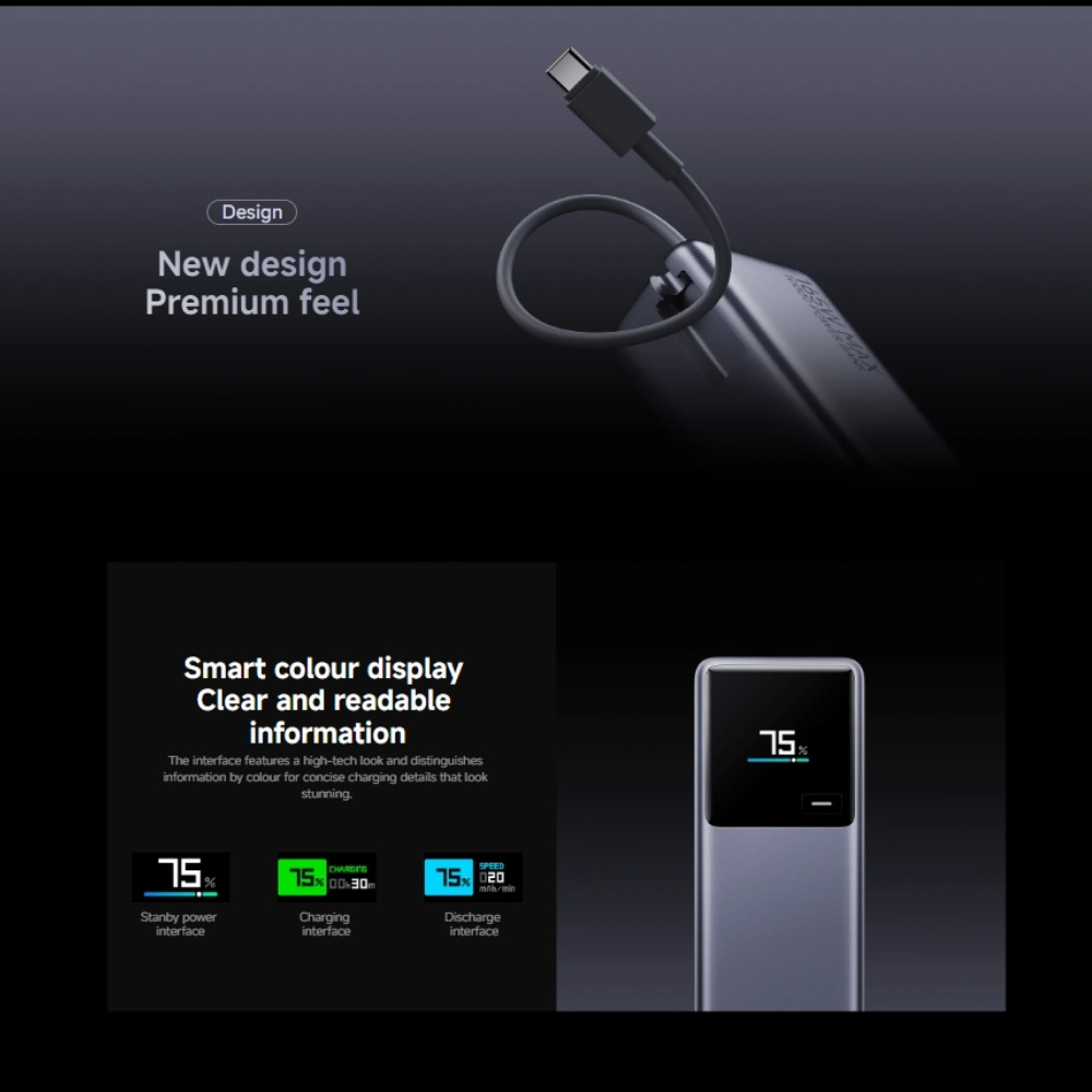Xiaomi 10000mAh 165W High-Speed Power Bank with Built-in USB-C Cable Ultra-Fast Charging