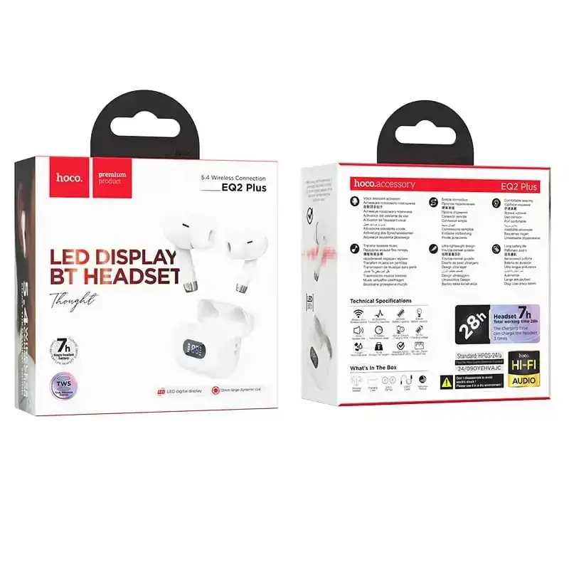 HOCO EQ2 Plus True Wireless Bluetooth 5.3 In-Ear Earbuds