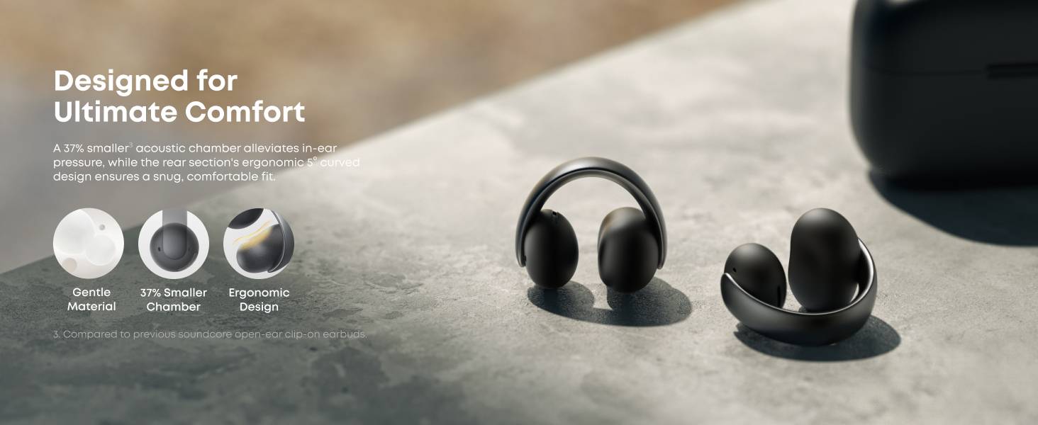 Soundcore AeroClip A3388 Open-Ear Clip-On Earbuds with AI Mics & Powerful Bass