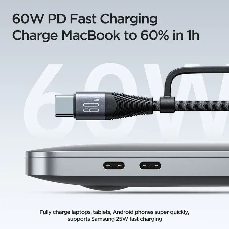 JOYROOM SA37-2T2 60W 4-in-1 Fast Charging & Data Cable 1.2 Meter