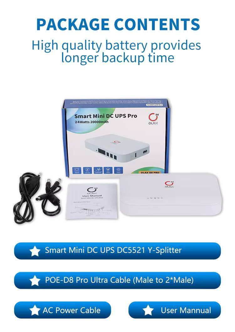 Olax D8 Pro 24W 20000mAh Smart Mini DC UPS