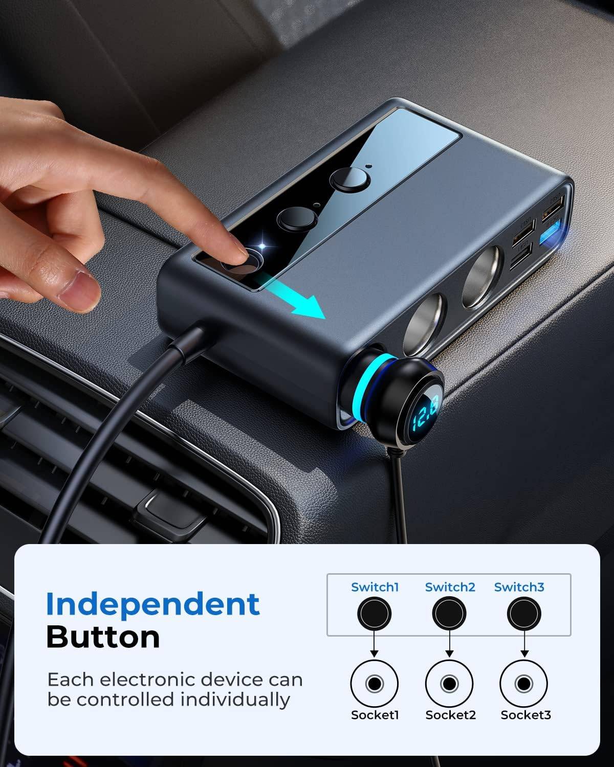 JOYROOM JR-CL06 9-in-1 210W Car Charger Adapter with PD/QC 3.0