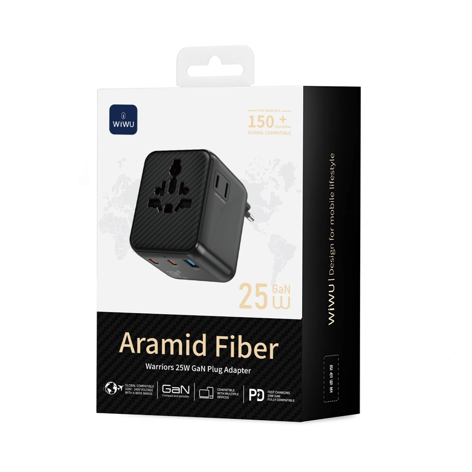 WiWU Wi-UA011 Aramid Fiber Warrior 25W GaN Universal Adapter