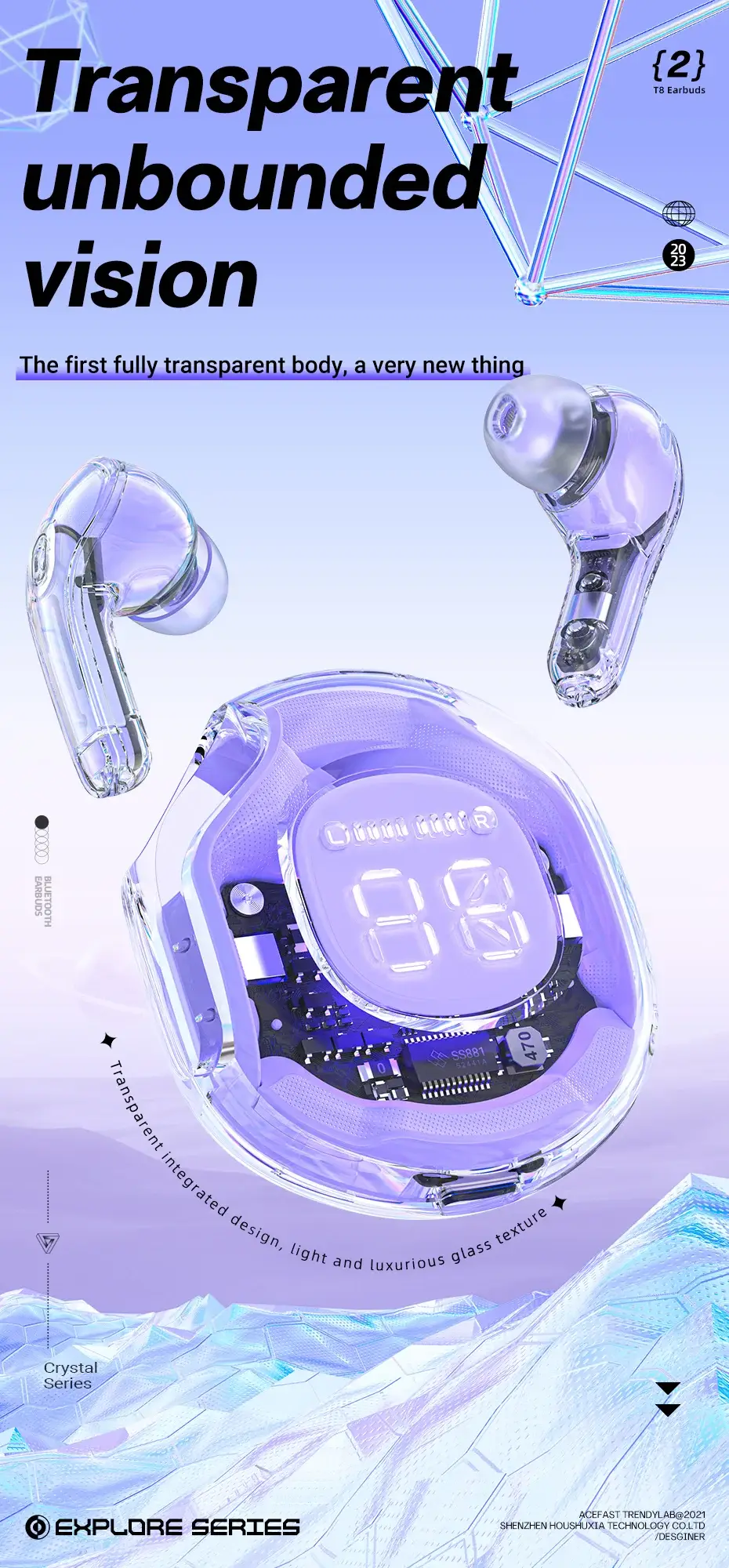 ACEFAST T8 True Wireless Bluetooth Earbuds with LED Digital Display