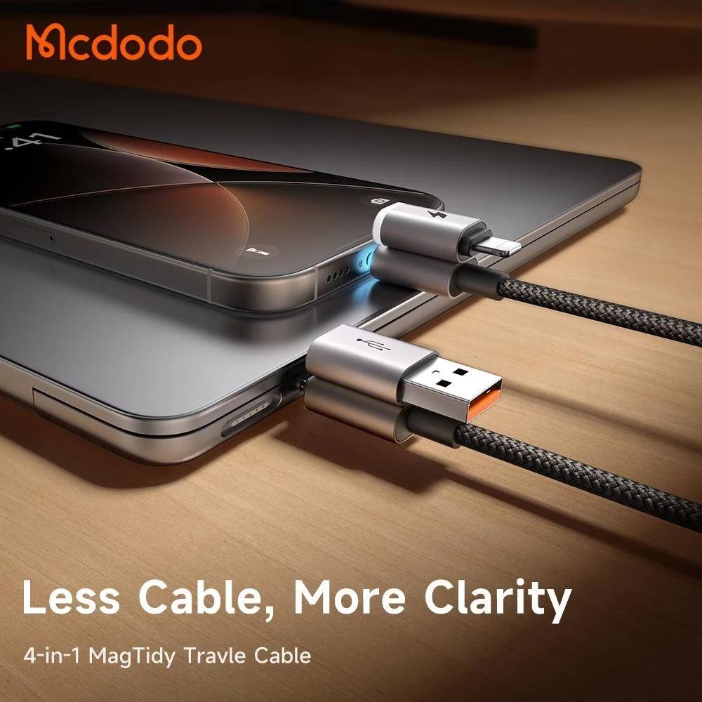 Mcdodo CA-6560 4-in-1 USB-A & USB-C to USB-C & Lightning Fast Charging Cable 1.2m