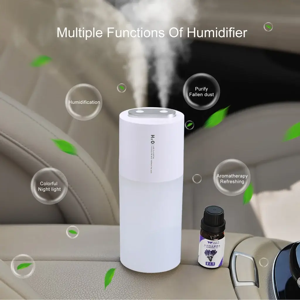 Dual Spray Port Ultrasonic Air Humidifier with LED Light Cool Mist Diffuser