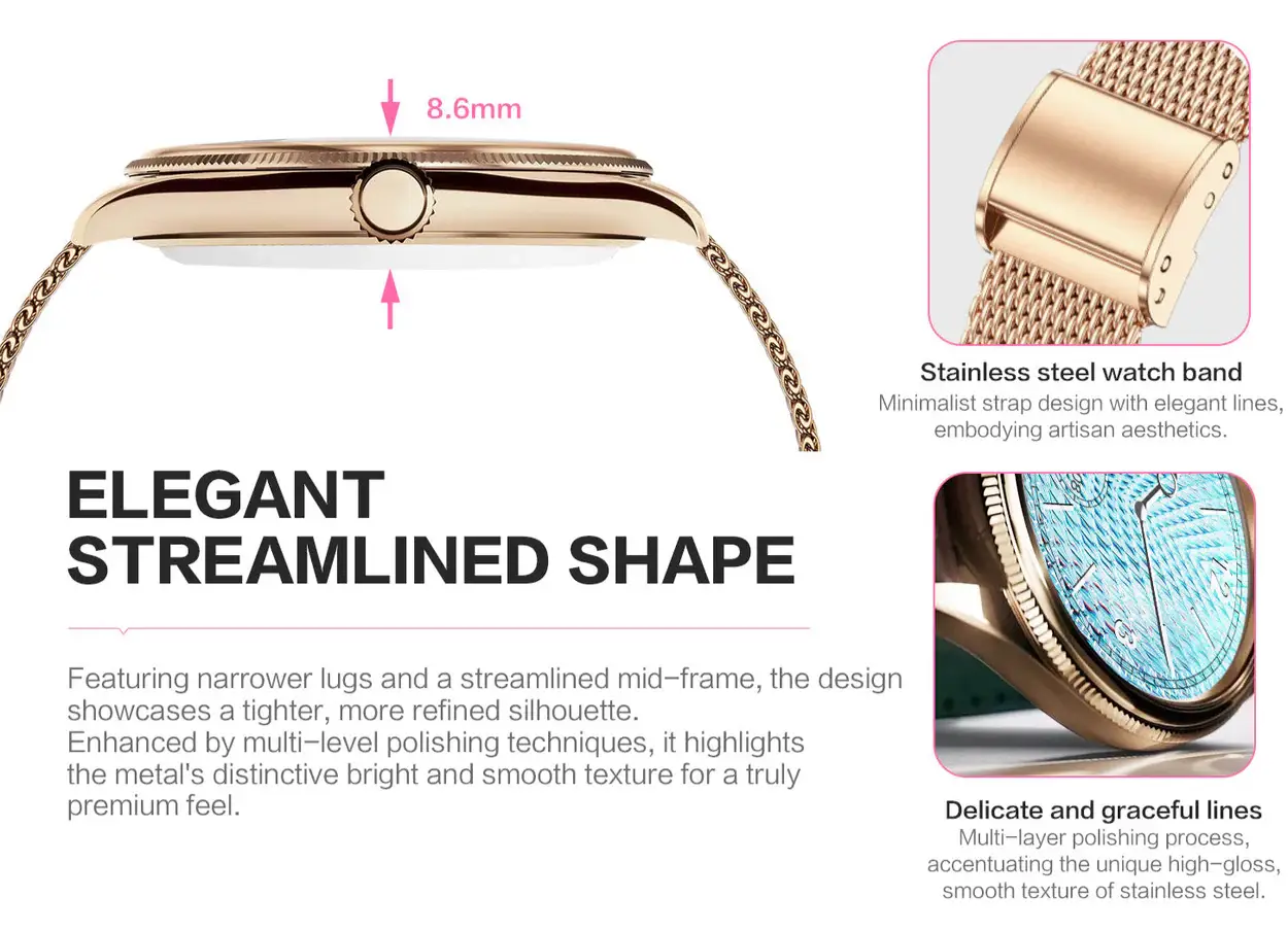 Valdus VL60 Pro AMOLED Bluetooth Calling Ladies Smartwatch