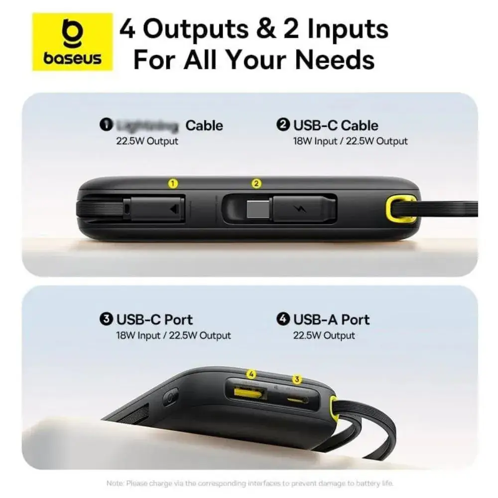 Baseus FC31 EnerFill 20000mAh 22.5W Power Bank with Digital Display & Built-in Type-C