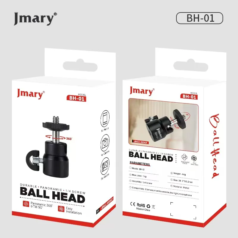 Jmary BH01 360° Rotatable Ball Head Quick & Easy Installation