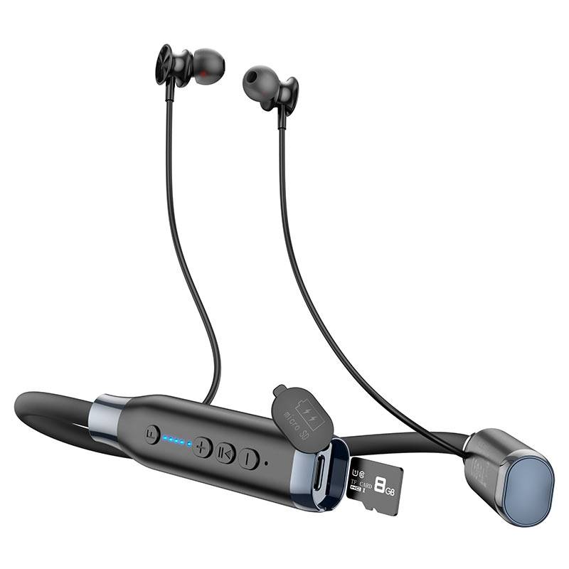 Hoco ES62 Wireless Bluetooth Neckband Earphones with Memory Card Support