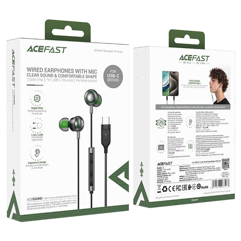 ACEFAST L5 USB-C Wired In-Ear Earphones with Microphone