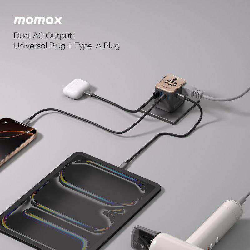 Momax UA27D 1-World² 35W 5-Port Dual AC Universal Travel Adapter
