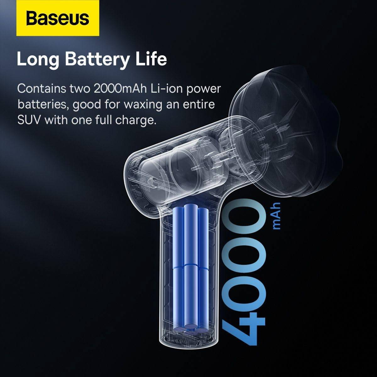 Baseus NEOPower Mini Cordless Car Polisher with Adjustable Speed Waxing & Detailing Tool