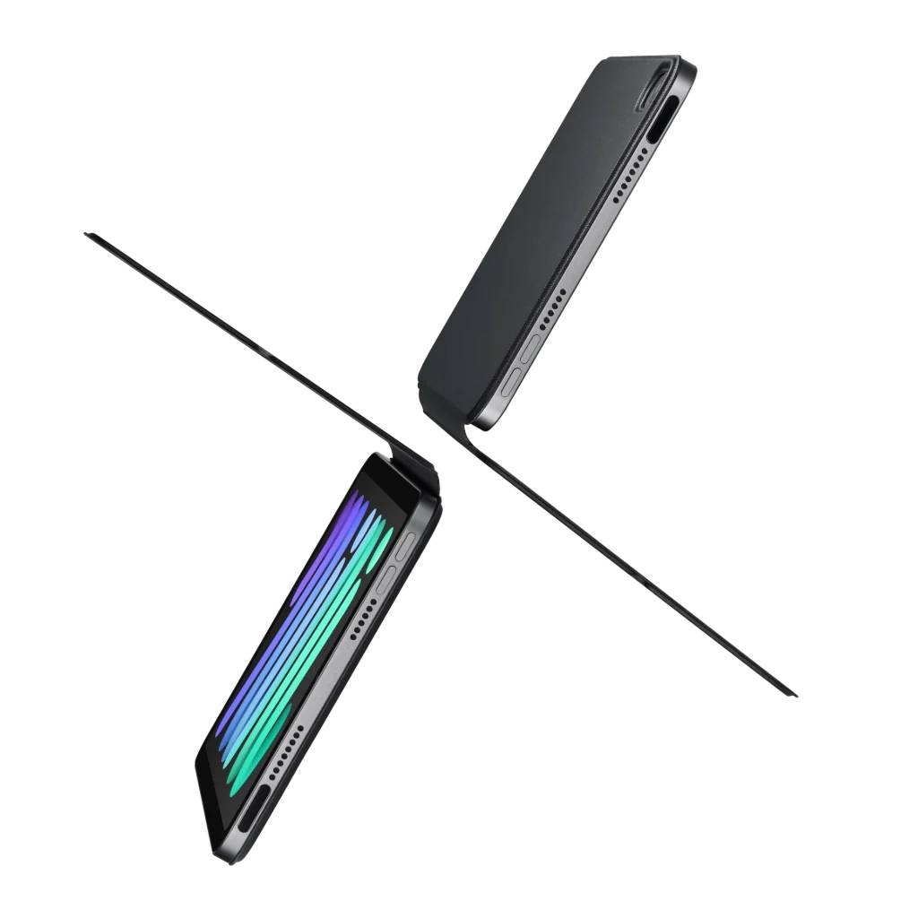 PITAKA MagEZ Folio 2 for iPad Mini 6/7 Magnetic Protective Cover with Dual-View Stand (Black/Grey)