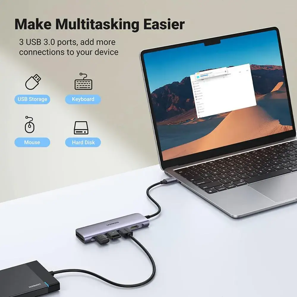  UGREEN CM511 6-in-1 USB-C Multifunction Hub