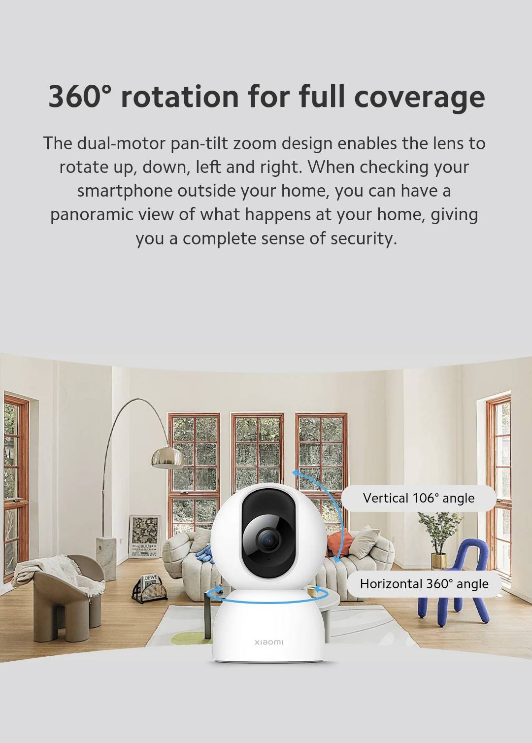 Xiaomi C400 2.5K 360° Smart Home Security WiFi Camera