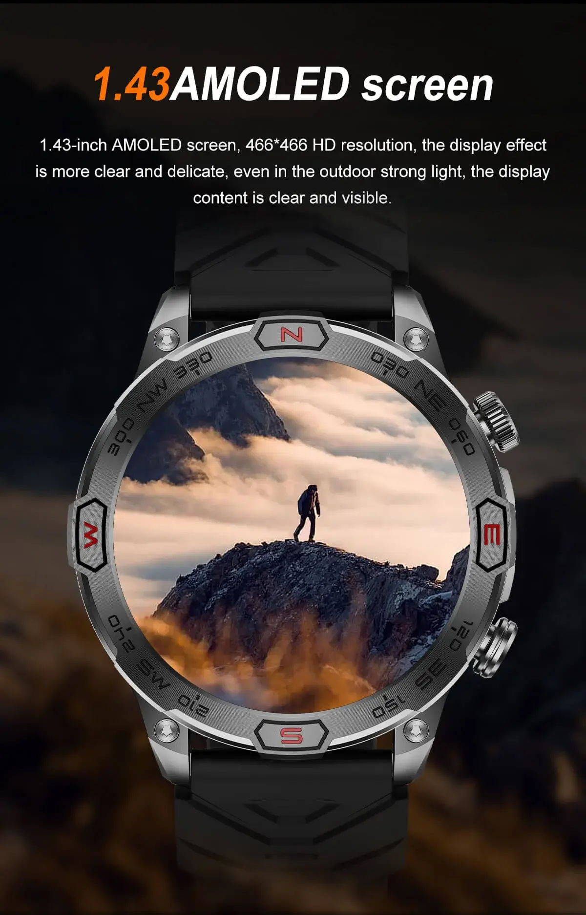 Valdus VD36 Pro Rugged Men Outdoor Smartwatch