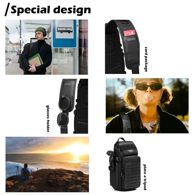 Ozuko 9680 Tactical EDC Sling Crossbody Backpack