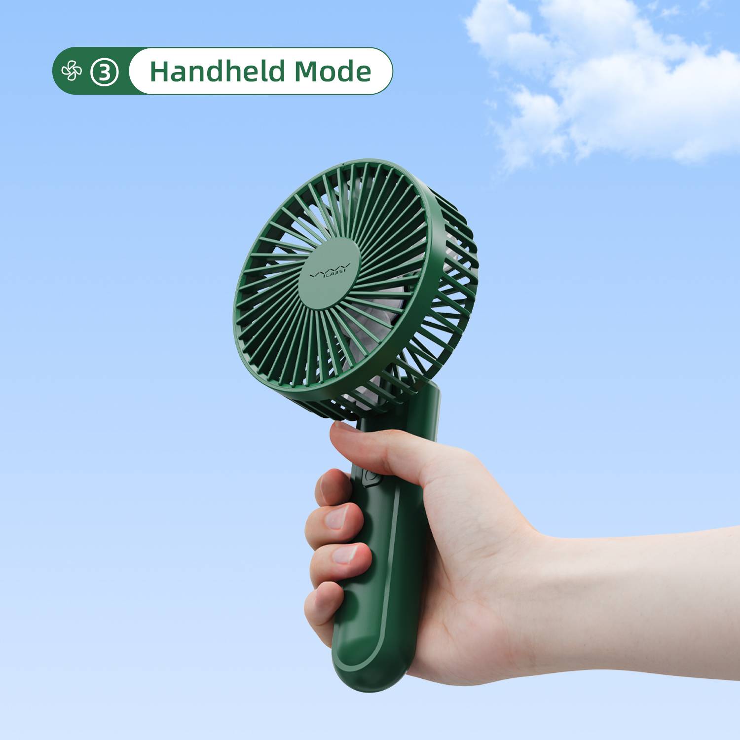 Vyvylabs VKD02-WH Foldable Handheld Clip Fan